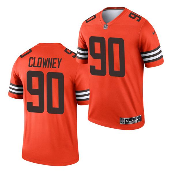 Men Cleveland Browns 90 Jadeveon Clowney Nike Orange Inverted Legend NFL Jersey